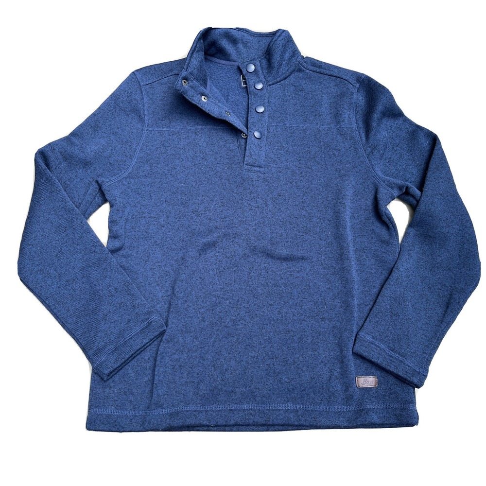 Bass Navy Blue Quarter Snap Pullover Sweater Navy Blue Size Small
